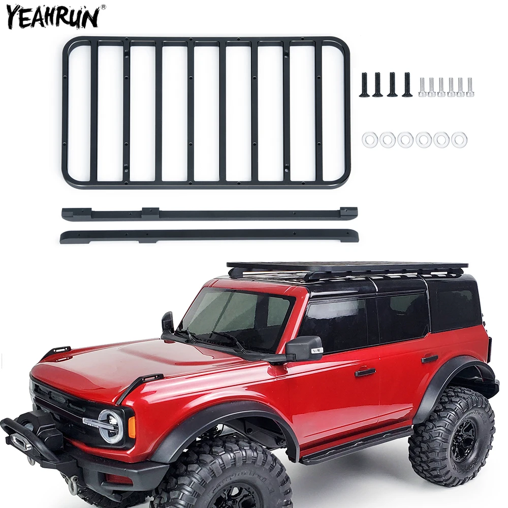 YEAHRUN RC Car Metal Roof Rack Luggage Carrier For 1/10 TRX4 TRX-4 Bronco RC Crawler Car DIY Decoration Parts