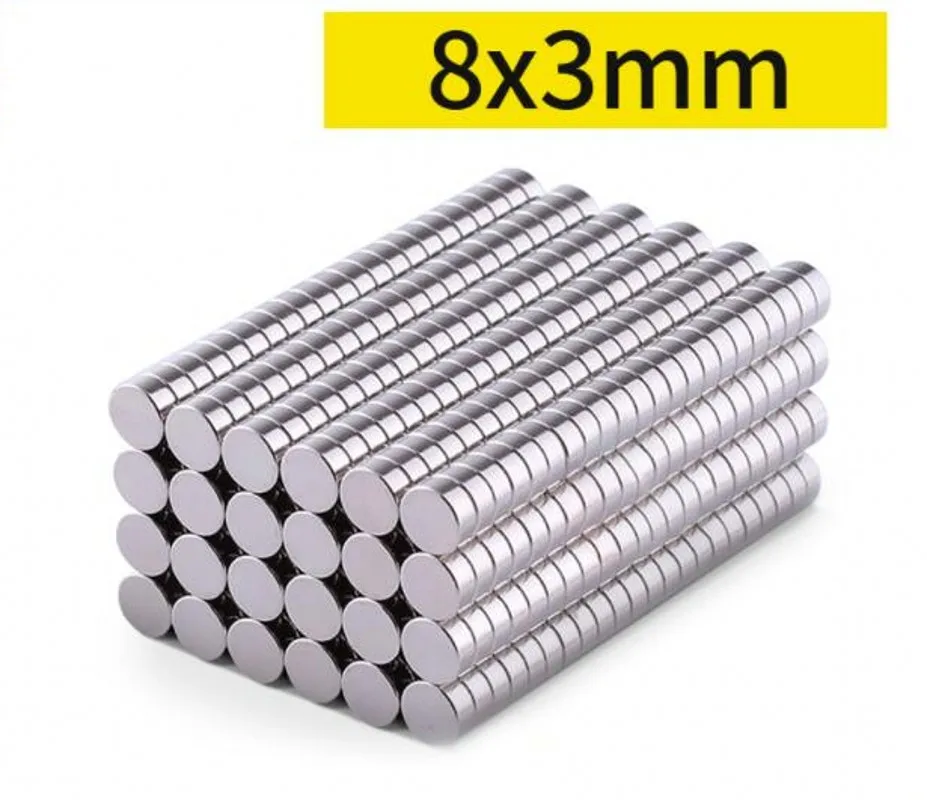 

20/50/100/200/500 Pcs 8x3 Round NdFeB Neodymium Magnet N35 Super Powerful Small imanes Permanent Magnetic Disc