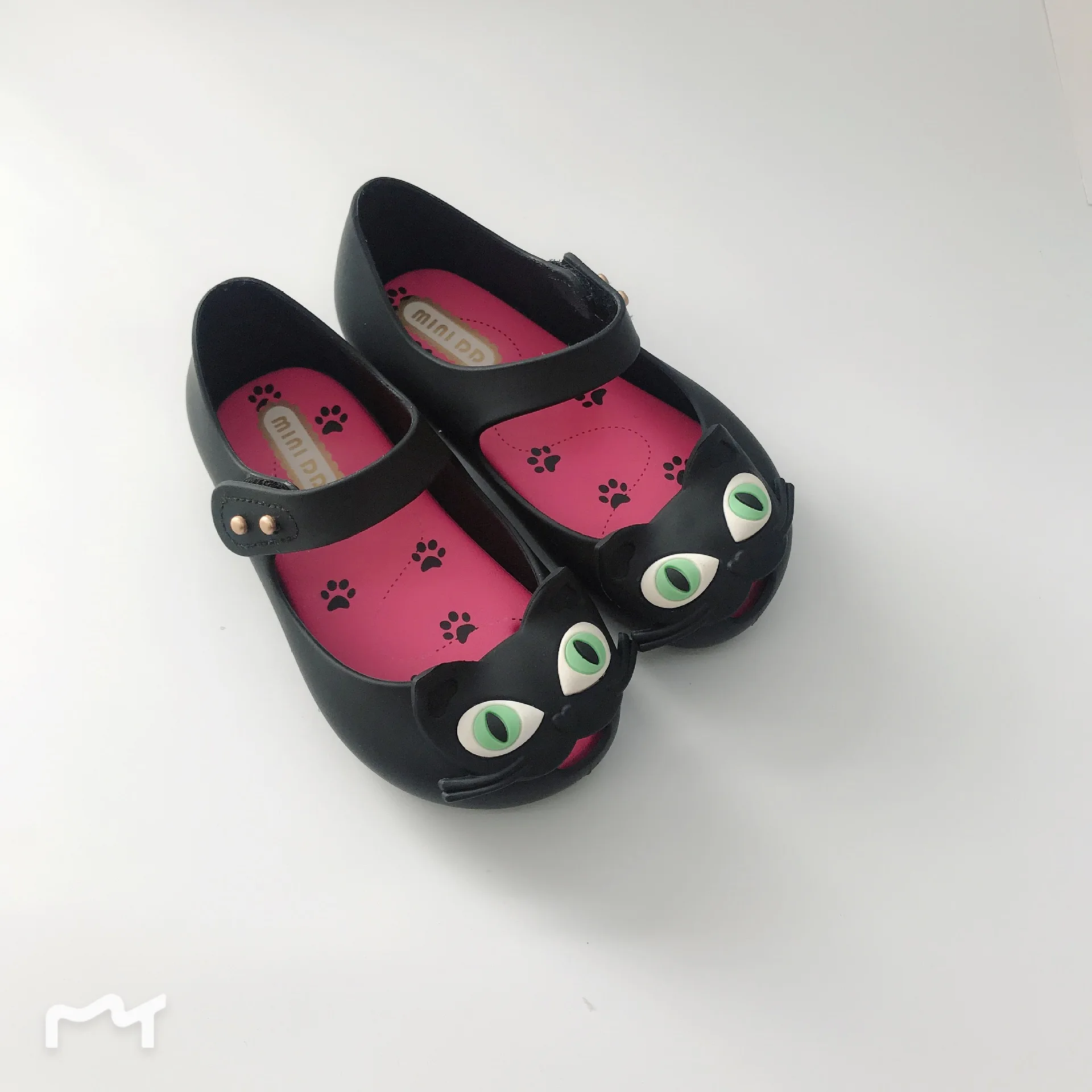 Mini DD – sandales plates confortables pour filles, chaussures de princesse pour enfants, chat, tendance, dessin animé, DD004