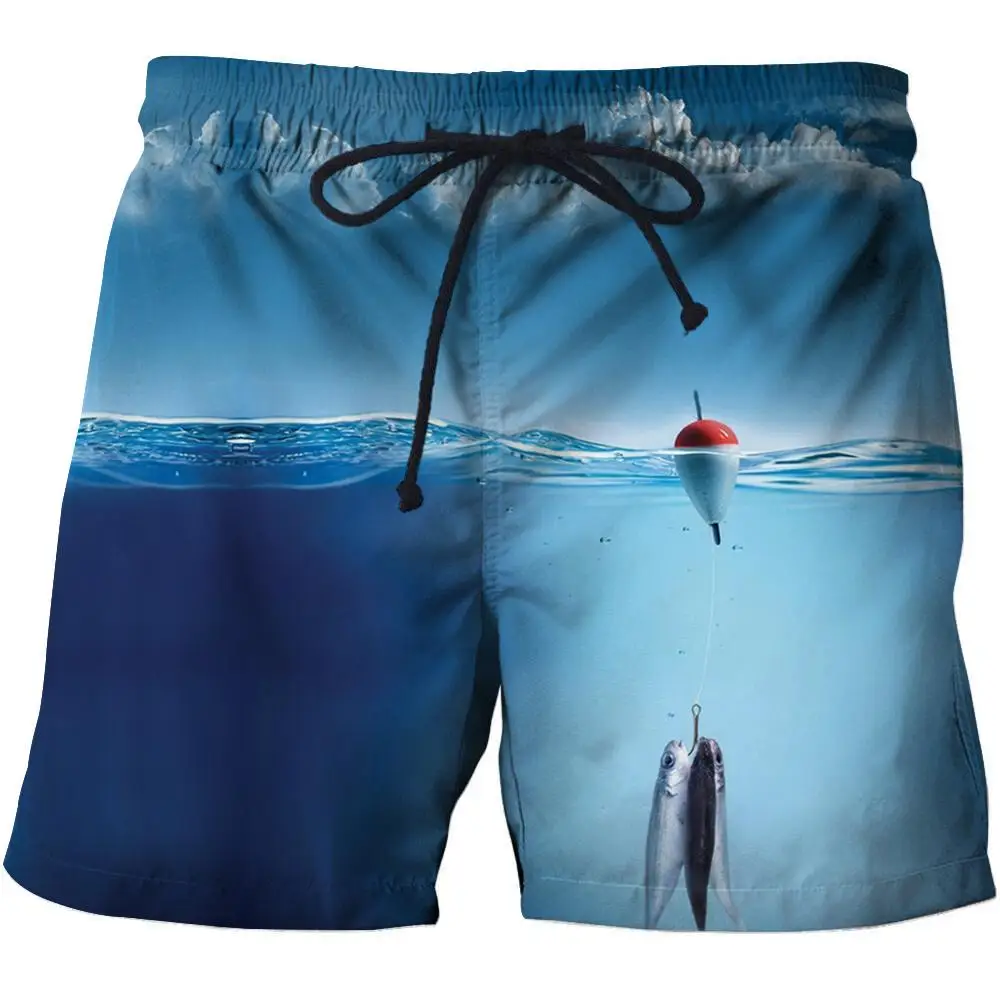 2018 Brand Quick Drying Board Shorts Trunks Full Fishing 3D Printed Funny Men Beach short Bermuda MasculinaDe Swimming Shorts