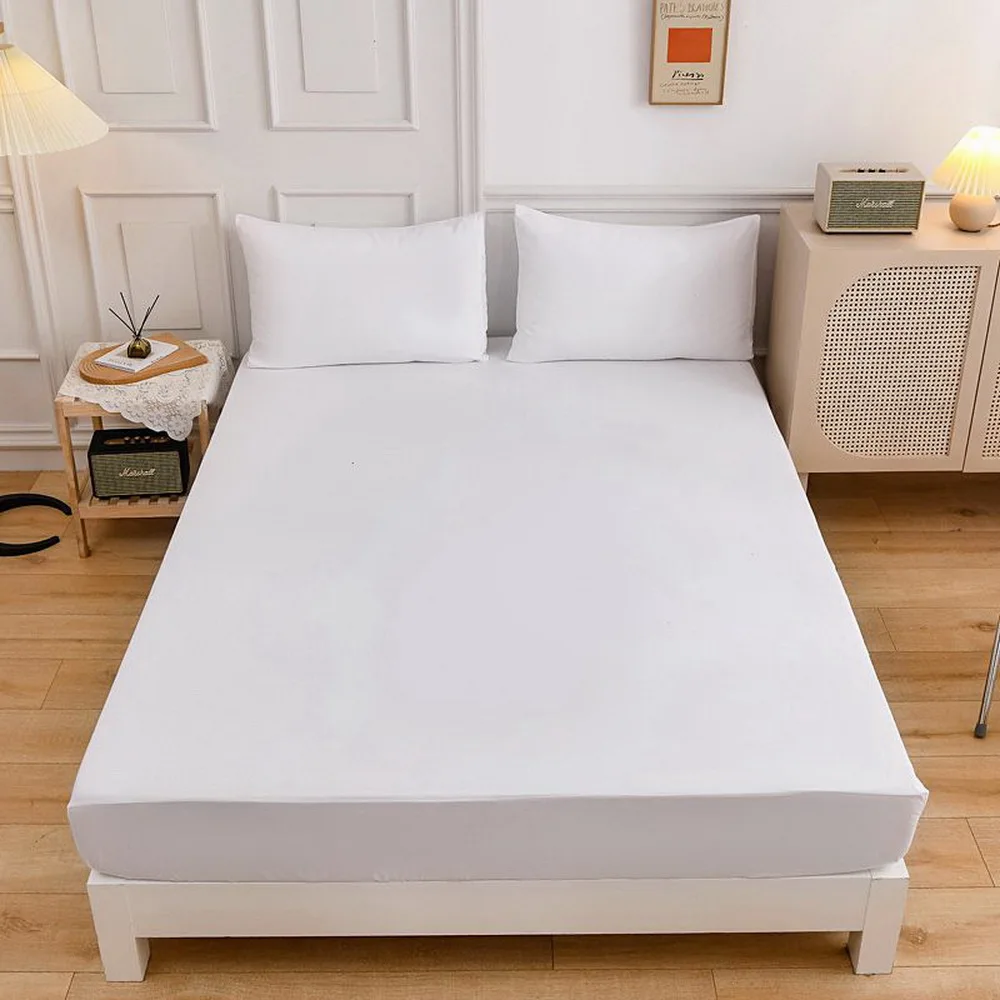 Pure White Frosted Bedsheet, Bedroom Printed Bedspread, Bedding (Excluding Pillowcases), 1Piece