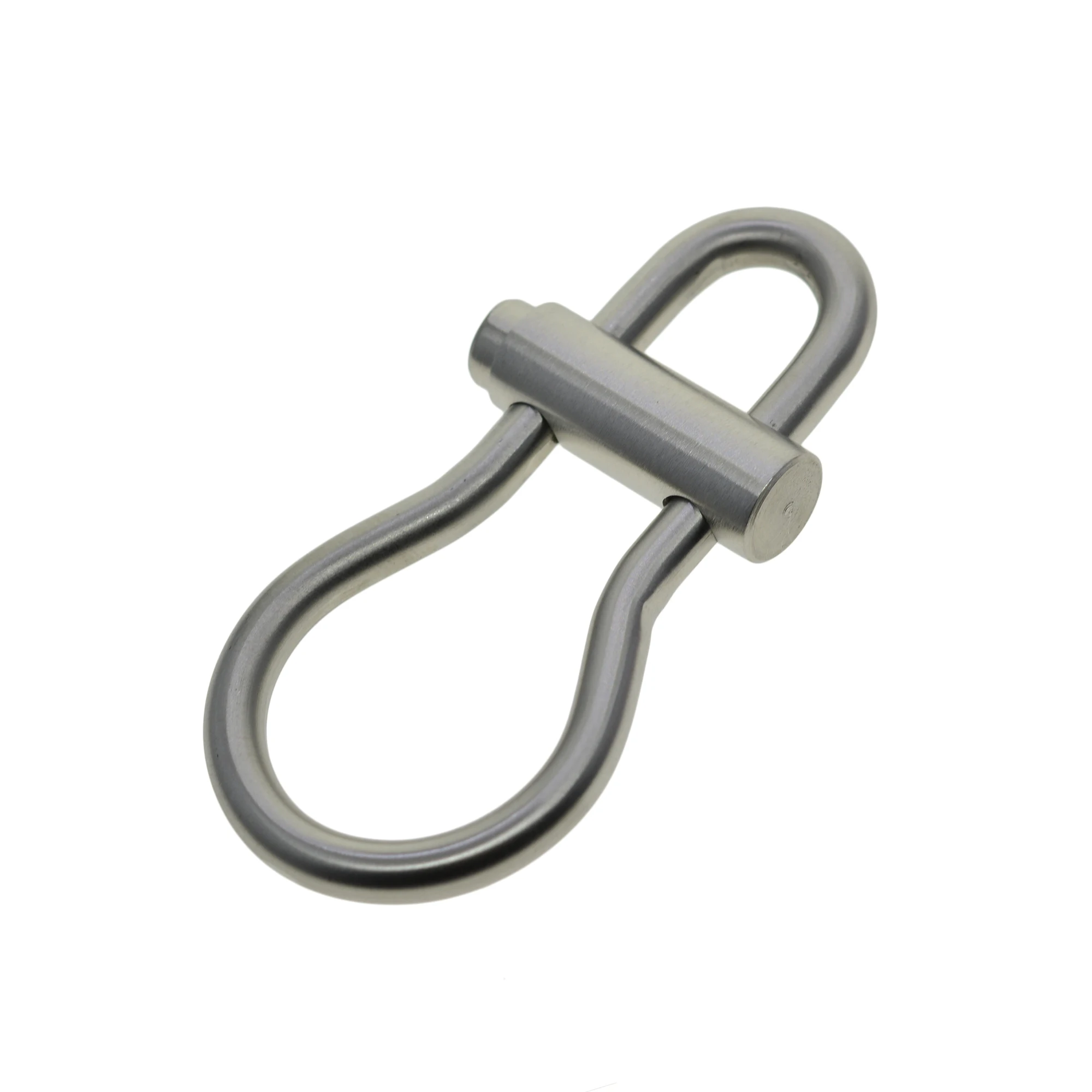 Heavy Duty Solid 304 Matte Stainless Steel Oval Bulb Spring Snap Slide Lock Locking Clip Carabiner Keychains FOB