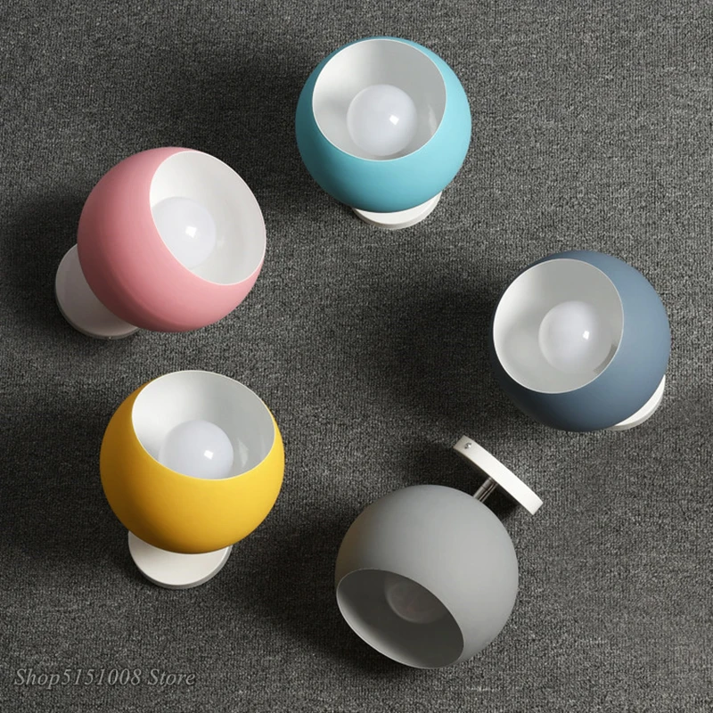 Nordic Led Ceiling Light Macaron Modern Ceiling Lamp for Living Room Bedroom Luminaire Indoor Lights Ball Lamp Lighting Fixtures