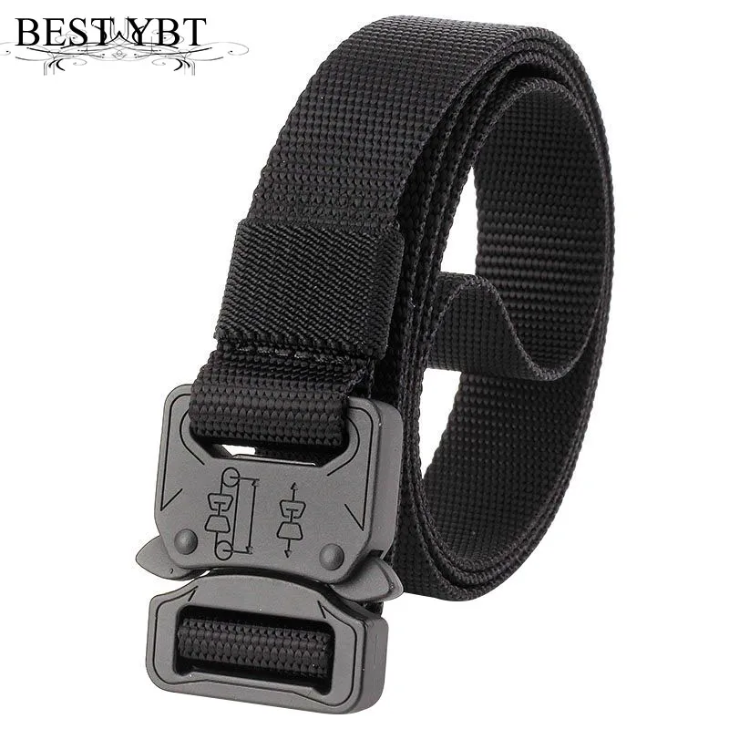 

Best YBT Unisex Nylon Belt Alloy Insert Buckle Plus Hard Tactics Military Fans Style Outdoor Sports Leisure Men And Women Belt