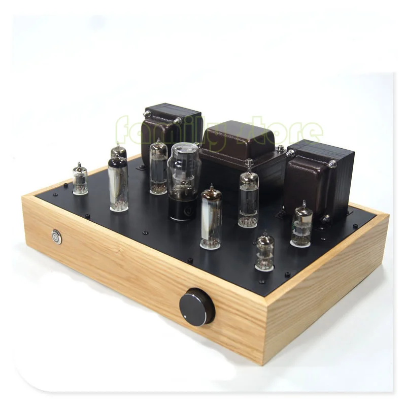 qingning, rich harmonics 6BQ7 push 6BQ5 6P14 EL84 single-ended tube amplifier, 6E2 indicator，amplifier finished machine