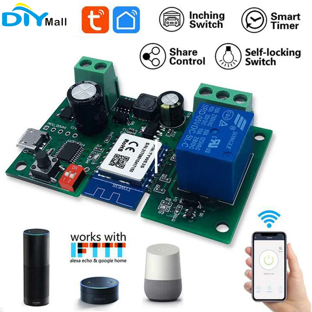 Modulo relè intelligente Wifi a un canale enewborn interruttore Wireless modalità Inching momentanea supporto intelligente APP Tuya Smart life