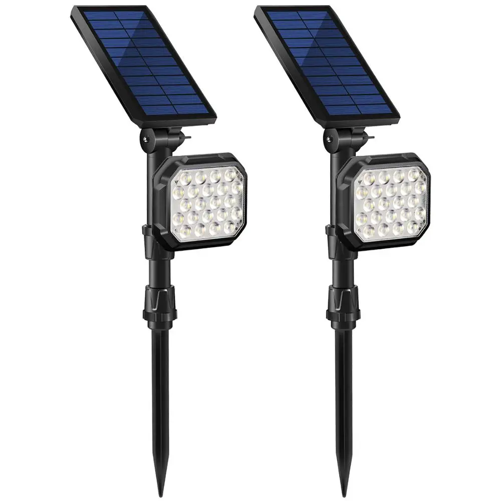 [DBF]2Pack LED Solar Light Waterproof Outdoor 22LED 700LM Solar Power Spotlight Garden Lawn Lamp Landscape Spot Light Wall light