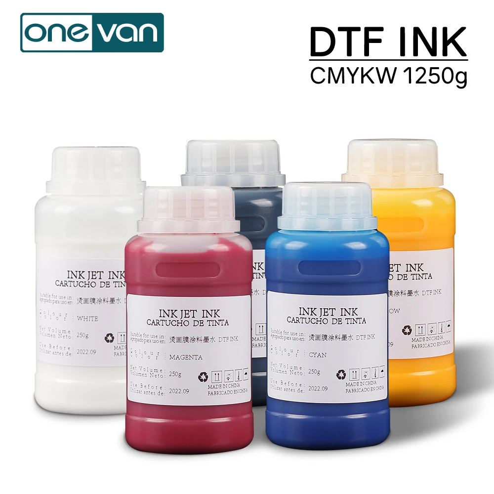 

CMYKW 1250ml kit A3 A4 DTF printer ink Suitable for all Epson DTF printers, ink for printing film and transferring T-shirts