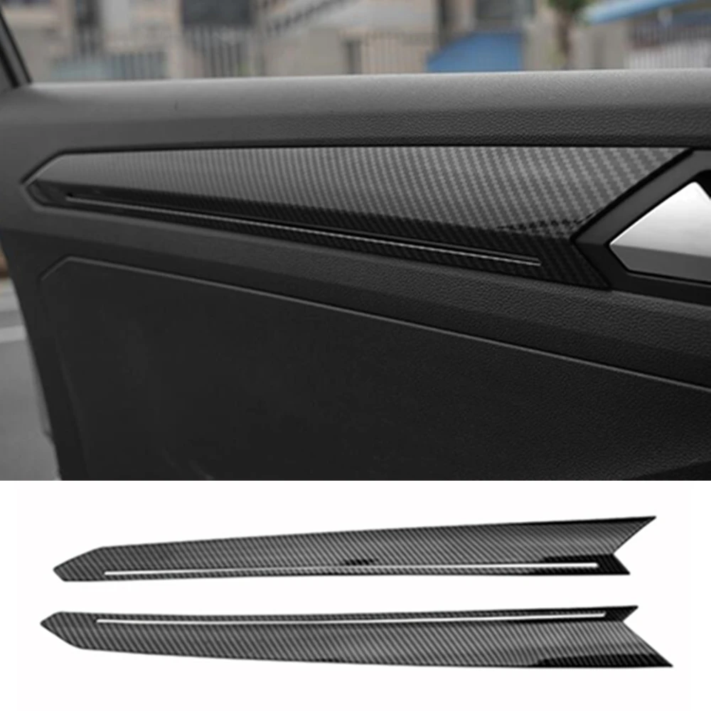 For Volkswagen VW T-ROC TROC 2017 2018 2019 2020 2021 ABS Car Inner Door Armrest Decoration Cover Trim Sticker Frame Hood 2pcs