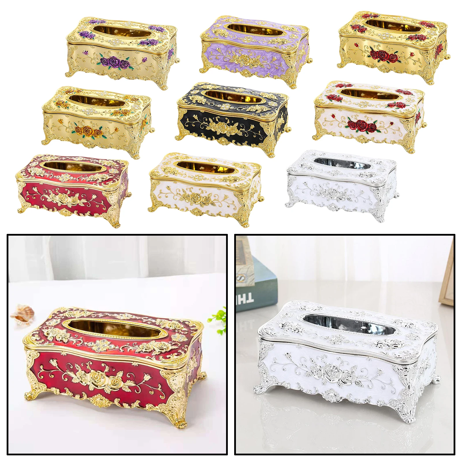 Retro Chic Storage Tissue Box Paper Napkin Holder Dispenser Case Organizer Pumping Paper Case Facial Tissues Storage Car