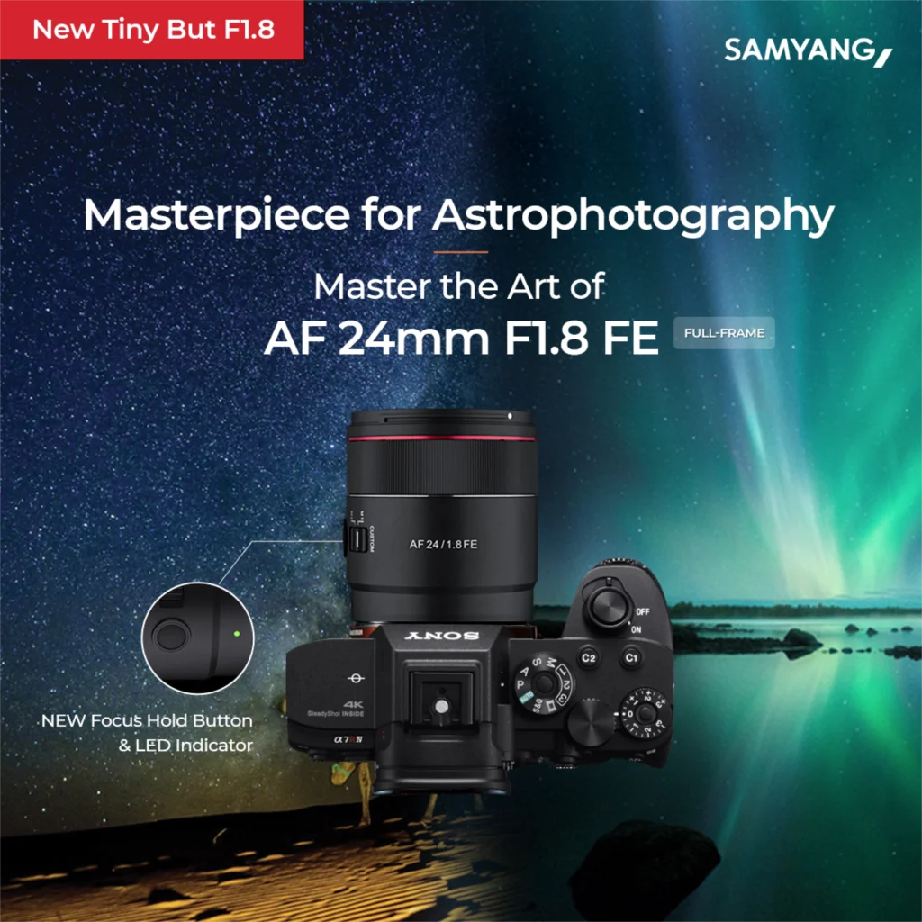 Samyang AF 24mm F1.8 FE Lens For Sony FE Camera Full Frame Auto Focus Camera Lens For Scenery Starry Sky Night View A7RIII A7