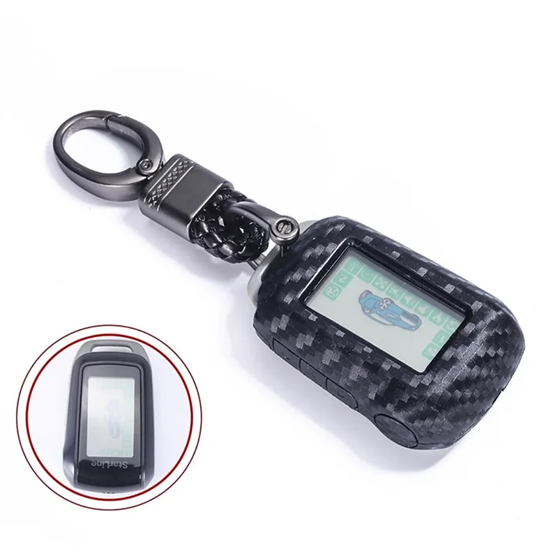 Carbon Fiber Silicone Car Key Case For StarLine A62 A92 V62 MOTO V63 A94 A64 T94 Two Way Car Alarm LCD Remote Control Cover Bag