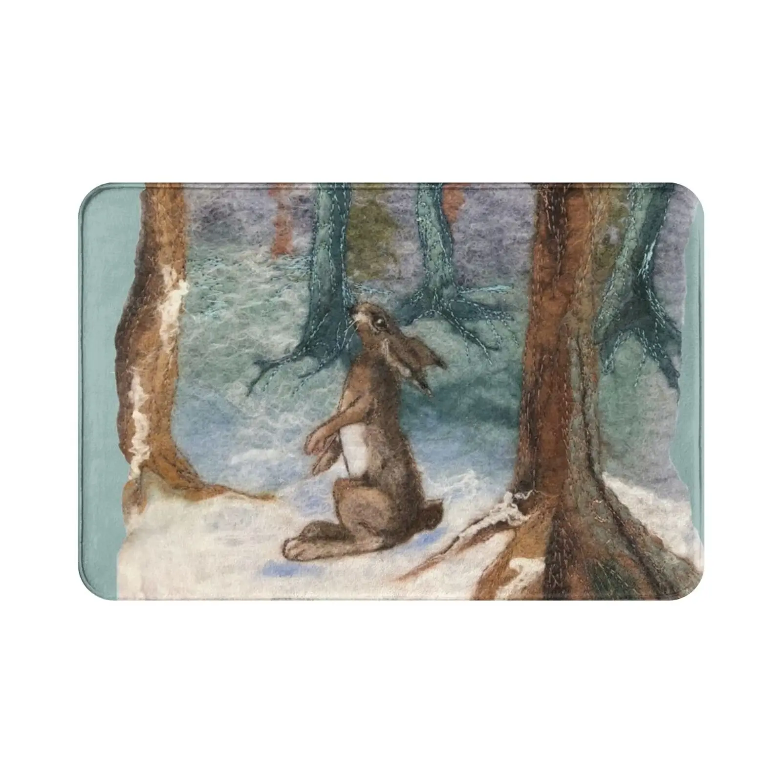 

Moon Gazing Hare Carpet Mat Rug Cushion Soft Non-Slip Moon Gazing Hare The Ugly House Textile Art Jane Spencer Enchanted
