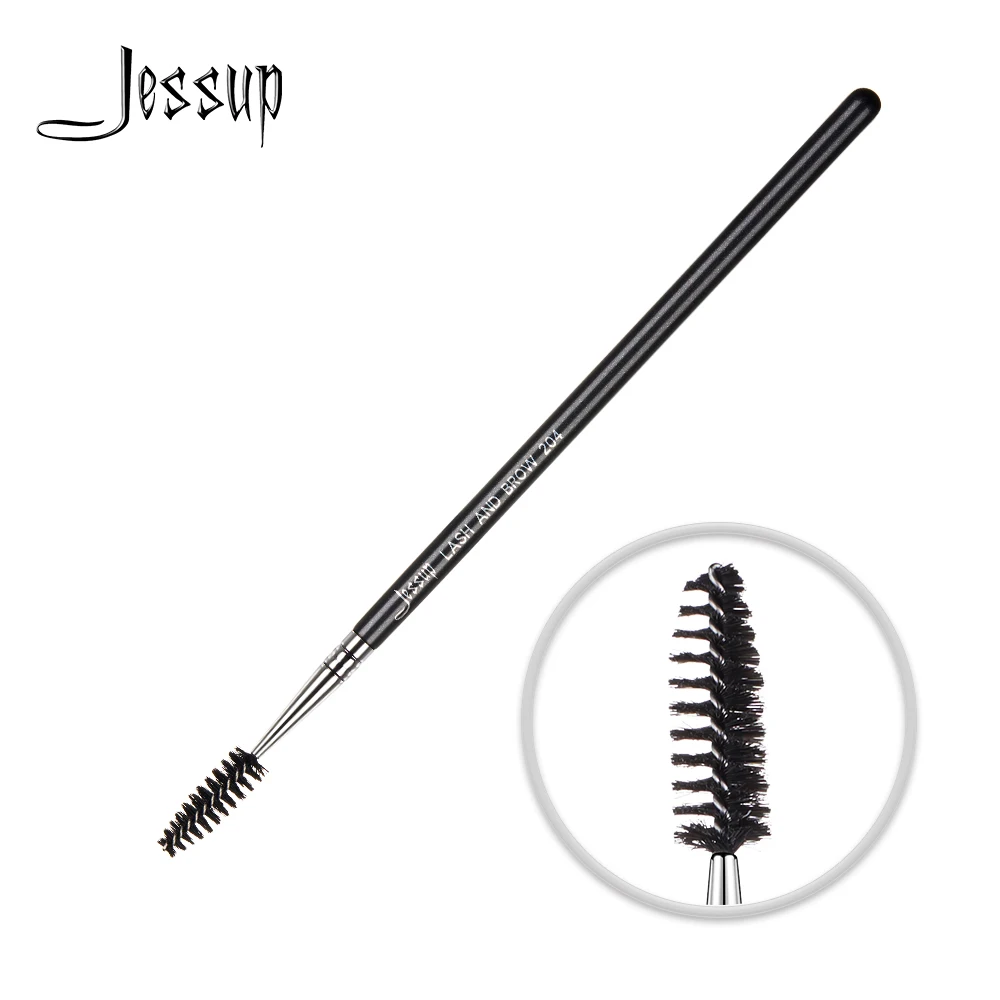 Jessup Enkele Make-Up Borstel Lash En Brow Eye Cosmetische Tool 1Pcs Hoge Kwaliteit Professionele Fiber Haar Zwart-Zilver groothandel 204