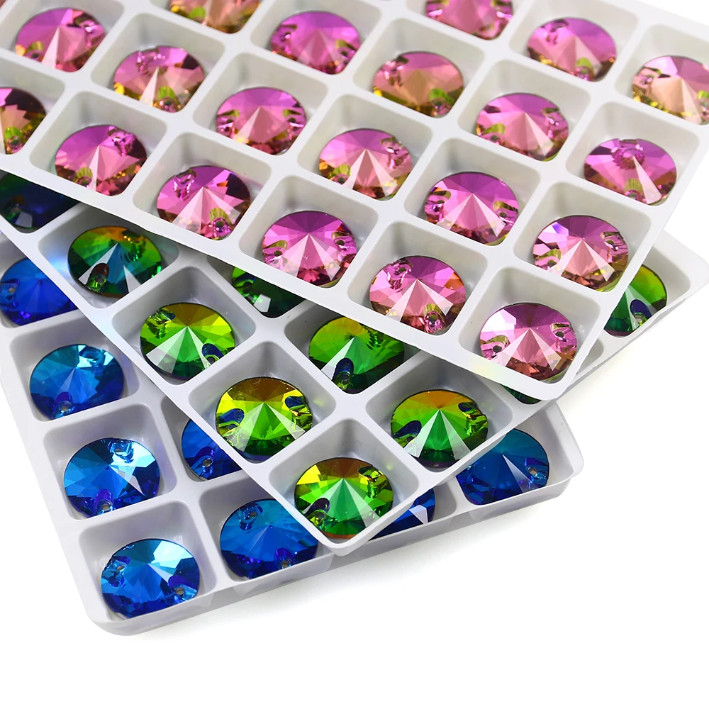 Sew On Rhinestones For Clothes Flatback Glass Stones For Needlework And Handicrafts Sewn Rhinestones Jewelry Crystal AB Beads