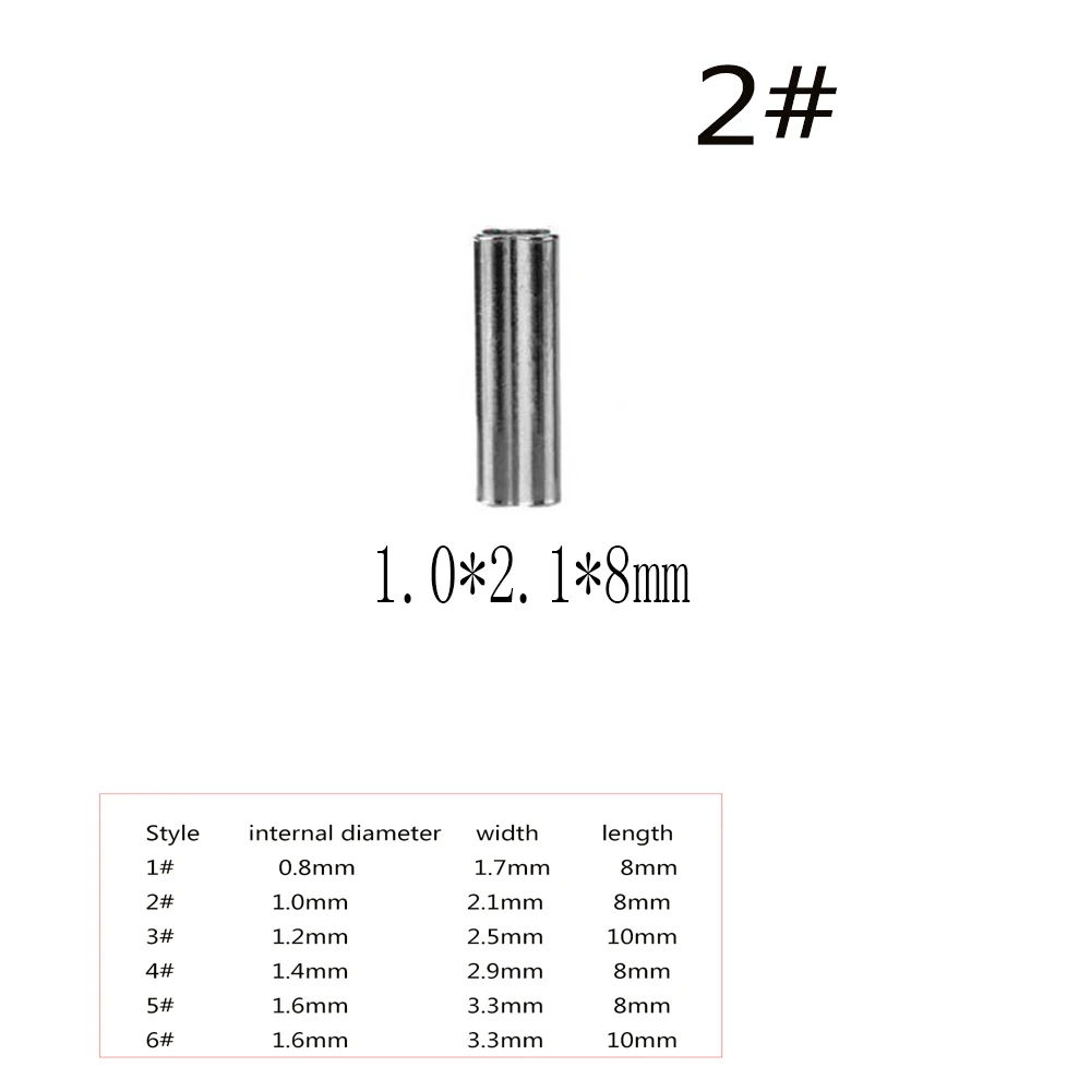 100pcs Portable Connector High Quality Stainless Steel Double Copper Tube Fishing Wire Tube Line Crimping Sleeves