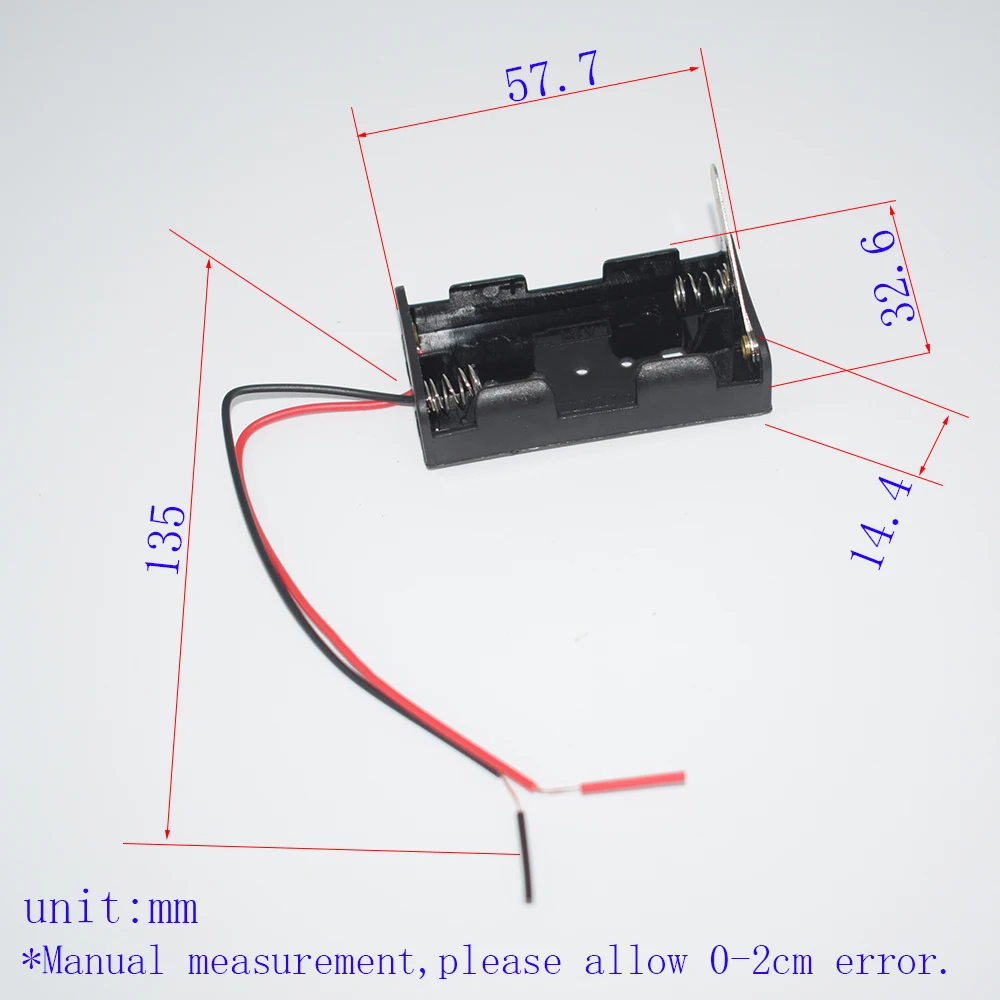 10/100 pçs 2x1.5v aa bateria titular caso interruptor da faca caixa de armazenamento dron rc carro avião robô crianças brinquedos para meninos diy acessórios do bebê