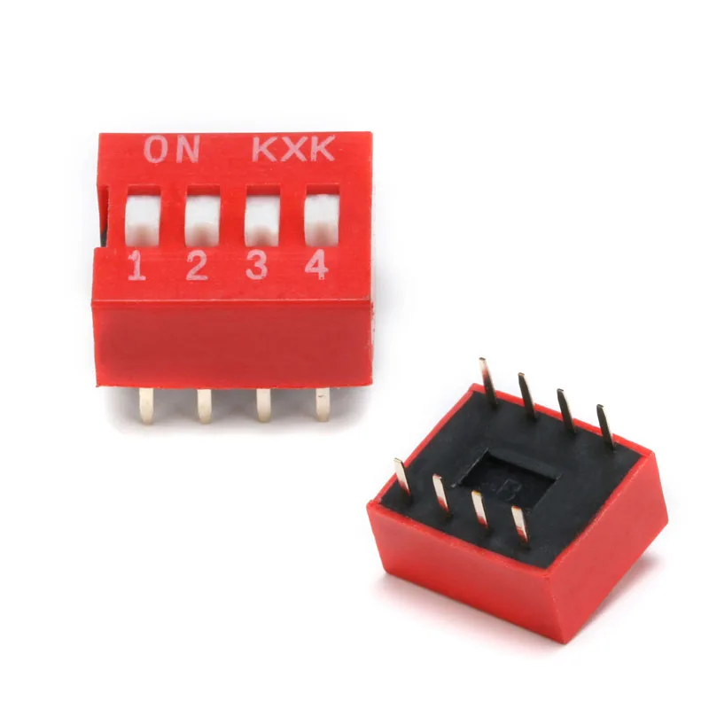 5Pcs Snap Type Switch Module 1 2 3 4 5 6 7 8 Bit 2.54mm Position Way DIP Pitch Toggle Switch Blue Snap Switch Dial Switch