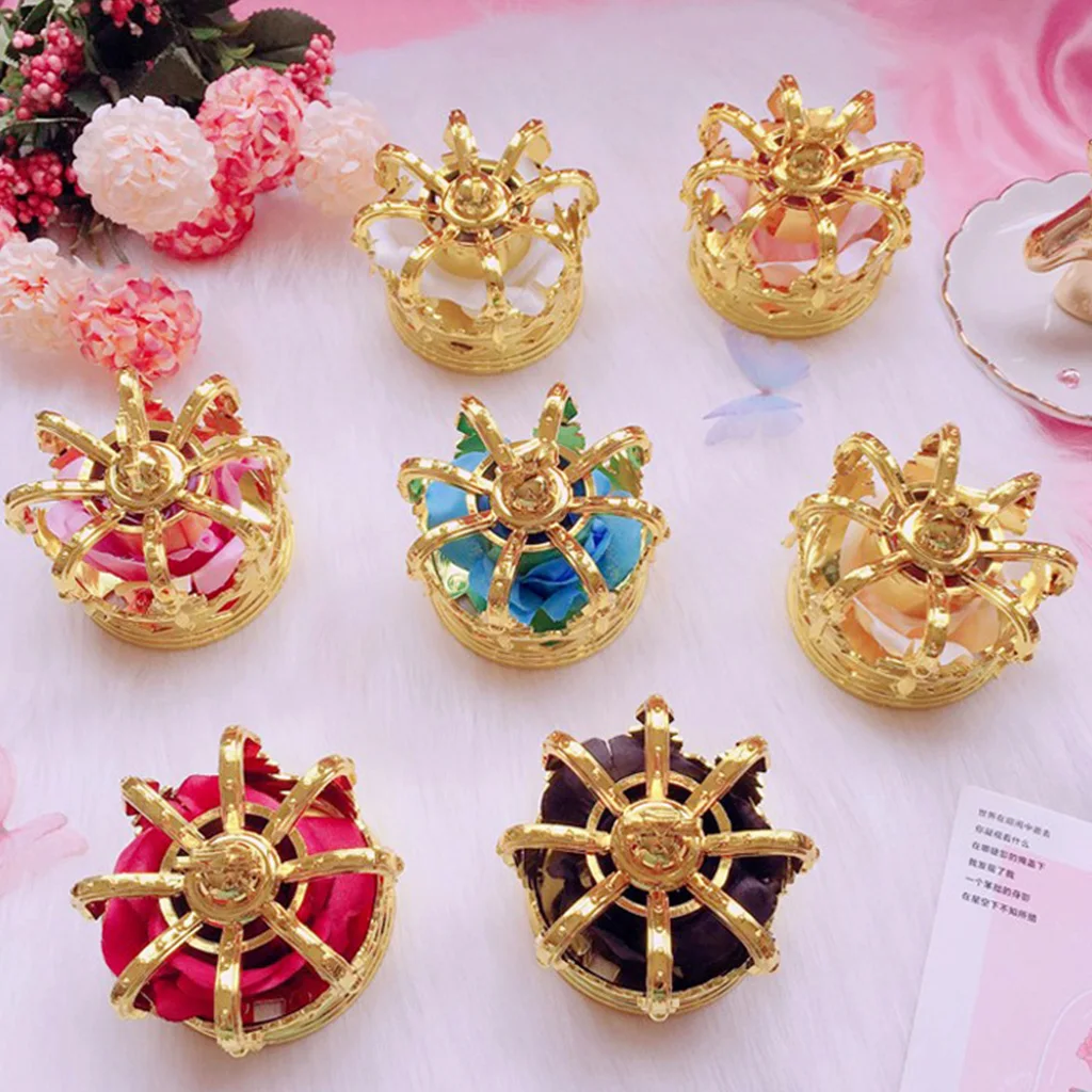 Japanese Lolita Princess 3D Tiara Crown Luxuries Artificial Rose Flower Cosplay Headdress Hair Accessories with Alligator Clips