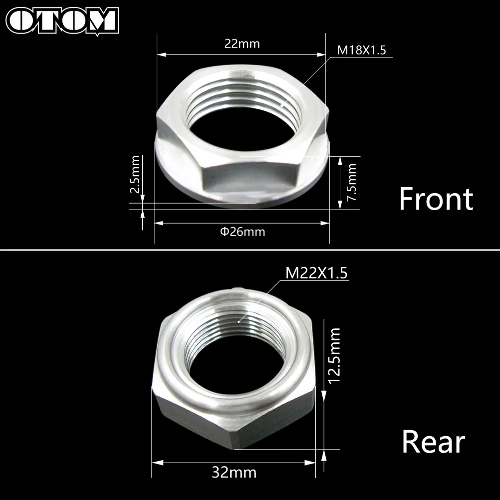 OTOM Front and Rear Axle Nut Tool CNC Aluminum Motorcycle Wheel Hubs With Anti-skid Pattern Screw For KAWASAKI KXF KX KLX-R 125