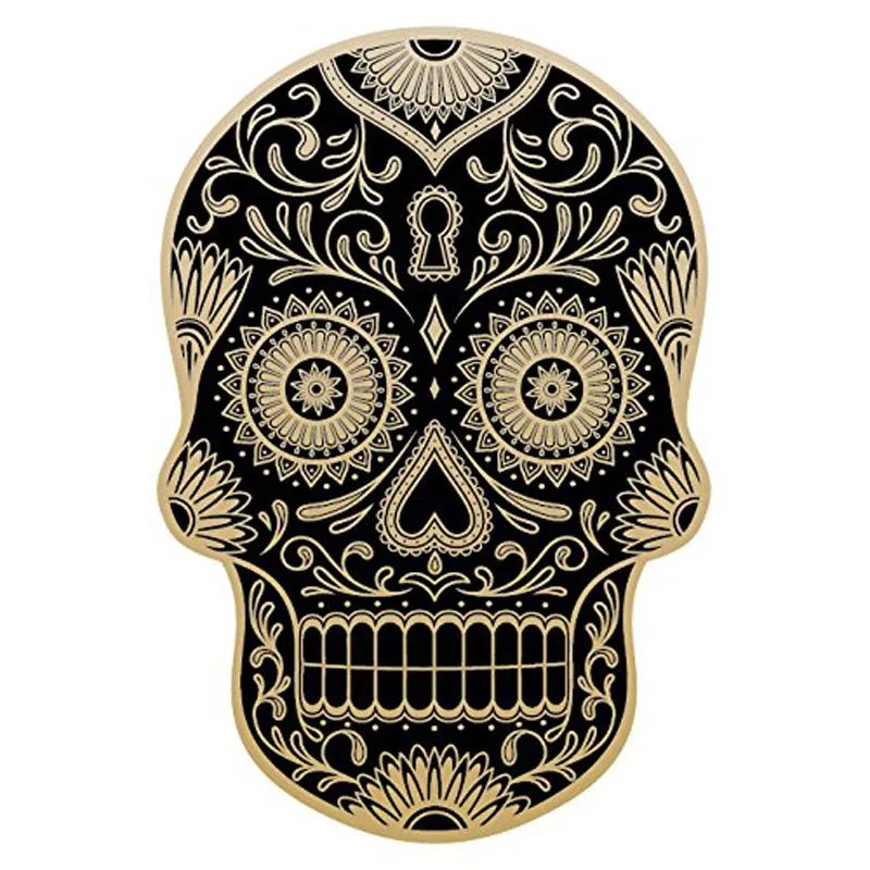 

15cm*10cm DAY OF THE DEAD Decal Rockabilly Rock Vintage Sugar Skull Car Window Lnterest Reflective Sticker