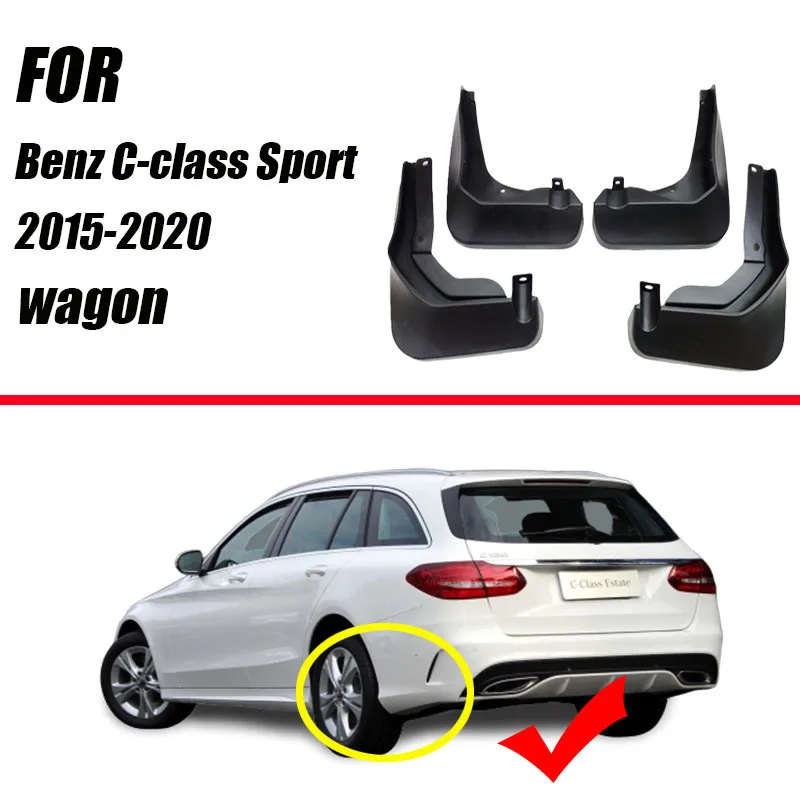 Dành Cho Xe Mercedes Benz C Lớp C Cấp W205 2015 ~ 2021 Fender Bùn Bảo Vệ Cánh Tà Mudguards Phụ Kiện Benz C180 c200 C260 C300 Mudguards