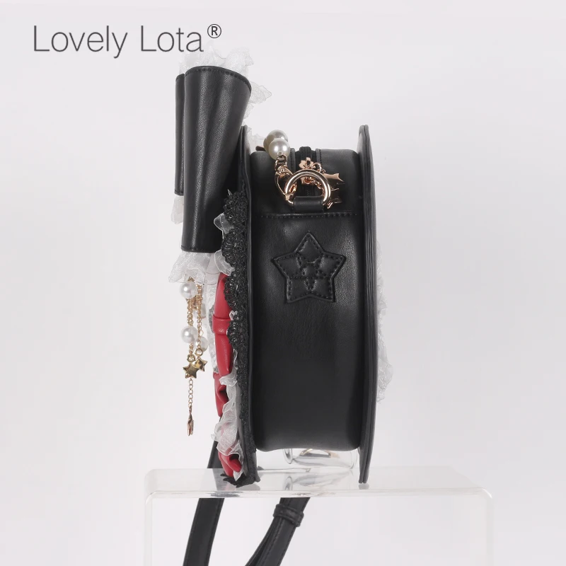 Witch star lolita love bow fungus lace bag vintage falbala cute bowknot love kawaii girl handbag loli cos gothic lolita shoulder