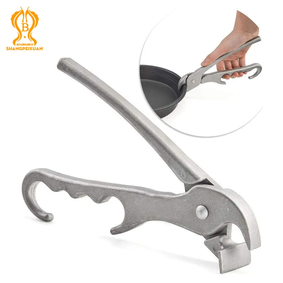 

SHANGPEIXUAN Pizza Pan Gripper for Deep Pizza Pans Heavy Duty Cast Aluminum Pan Tongs for Pulling Hot Oven Pizza Pan Dish Tray