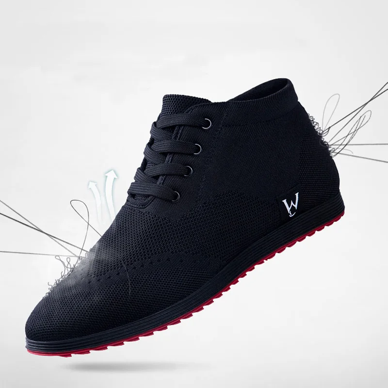 High-Top Men Shoes Breathable Men Casual Shoes Lace-Up Canvas Shoes 2021 Autumn Winter Fashion Flat Shoes Zapatillas Hombre