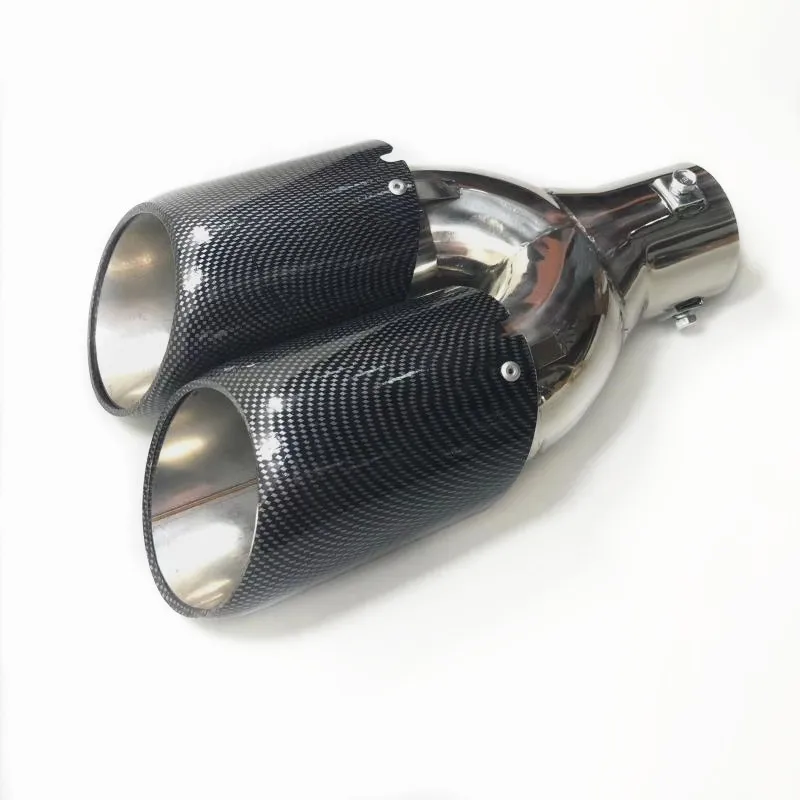 1 Piece Stainless Steel Muffler Tip Fit For All Cars  Length About 250mm IN 63 OUT 89MM Car Accessories Glossy Exhaust Pipe