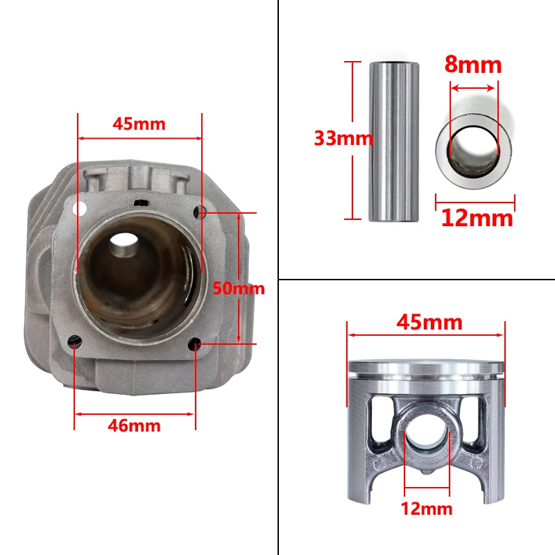 CMCP-Juego de cilindros y pistones para motosierra Husqvarna 154, 154XP, 254, 254XP, 45mm de diámetro, pieza de repuesto, 503503903, 503503901