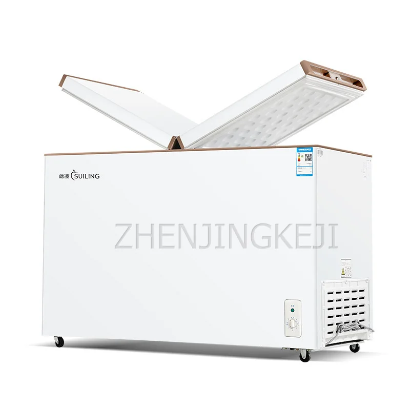 Komercyjna zamrażarka pozioma zamrażarka chłodnicza podwójna bramka motylkowa o dużej pojemności utrzymuje świeżą zamrażarkę