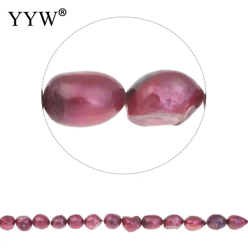 Wholesale Pearls Potato Freshwater Pearl Beads Natural Red Grade A 10-11mm 0.8mm 15 Inch Jewelry Making DIY Necklace Bracelet