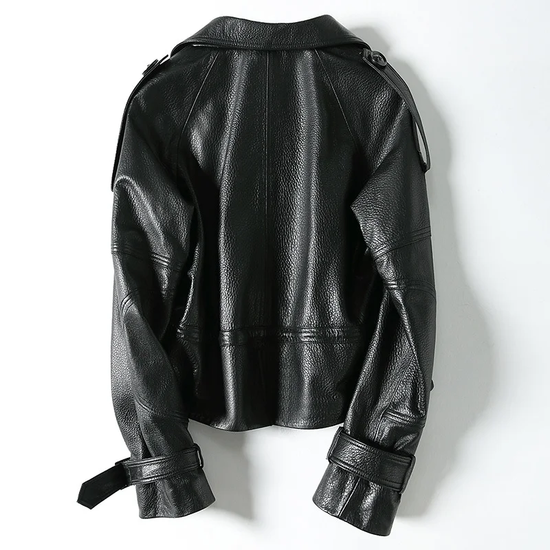 

100% Real Sheepskin Coat Female Motorcycle Leather Short Genuine Leather Jacket Women Korean Spring Clothes 2020 LWL1481