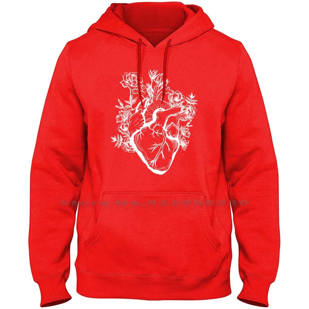 Heart And Flower For Dark Hoodie Sweater 6XL Big Size Cotton Flowers Flower Organ Heart Bloom Rose Flow Dark Ark Low Ear Art