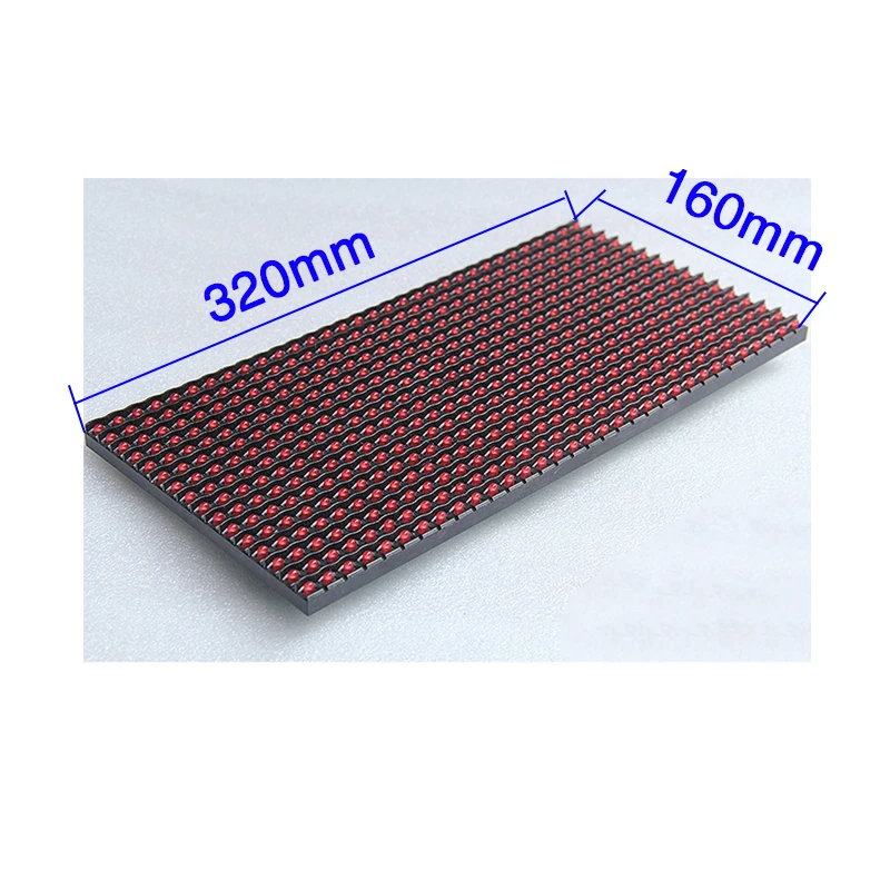 P10 Semi-outdoor Red/Green/Yellow/White/Blue Color LED Display Panel 320mm x 160mm 32x16 Pixels LED Display Module