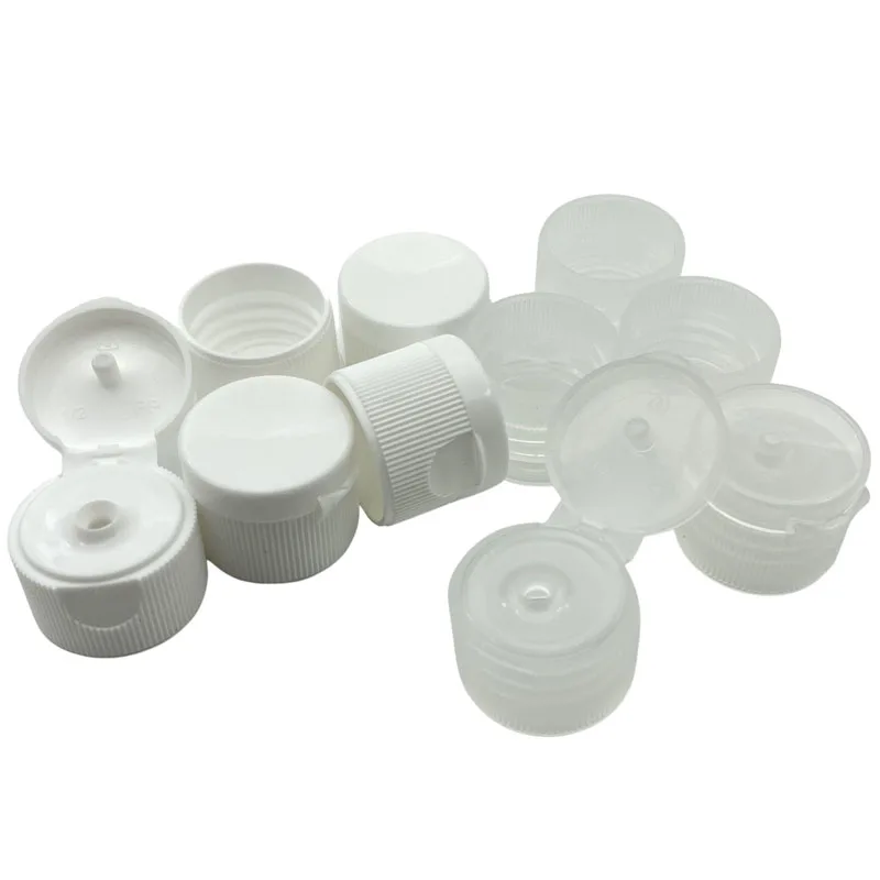 100 Stück weiß, transparent, 20 mm, Klappkappe, Schnappverschluss oben, Schraubverschluss, nur zur Verwendung für 20/410 – Detail 2