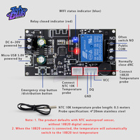 Remote WIFI Thermostat High Precision Temperature Controller Module Cooling Heating APP Temperature Collection Instrument Tools