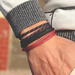 Noter Mens Bracelet Set Adjustable Braided Umbrella Rope Brazalete For Hombre Minimalist Male Cool Biker Jewelry Pulseira Gift