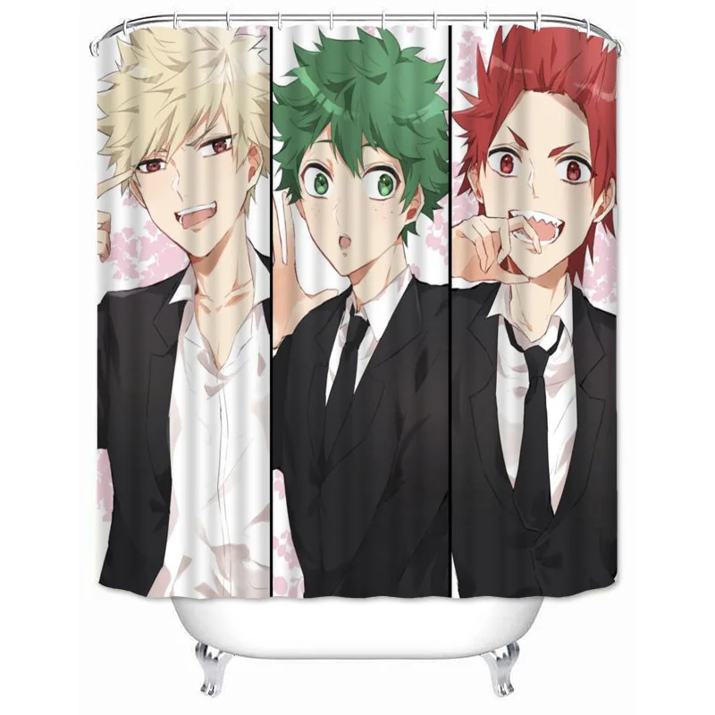 Musife Custom Boku no Hero Academia Shower Curtain Waterproof Polyester Fabric Bathroom With Hooks DIY Home Decor