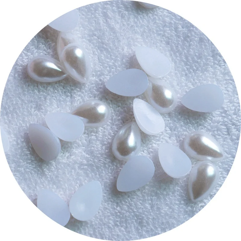 4 * 6mm 400PCS/lot  white Half water droplets pearl DIY Jewelry wedding decoration