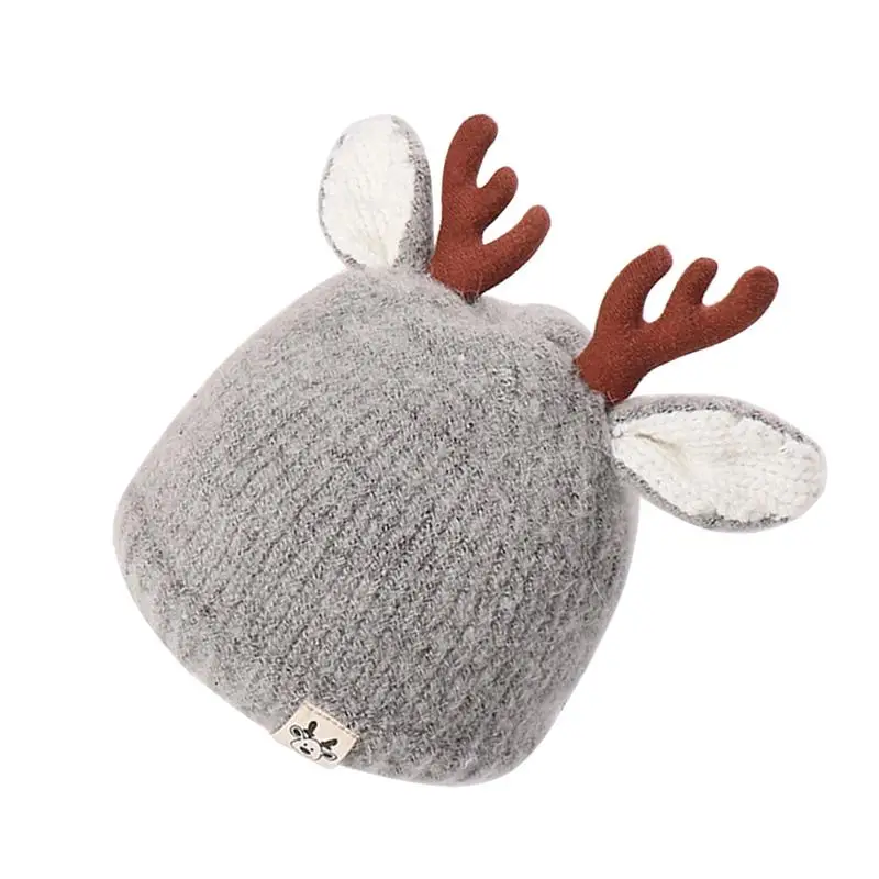 Hat Christmas Beanie Knit Kids Baby Winter Warm Antler Knitted Reindeer Cap Infant Children