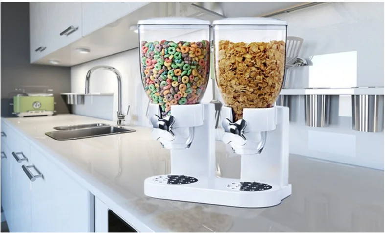 Double-headed cereal machine cereal barrel food cans Home daily double-cup cereal separator free shipping