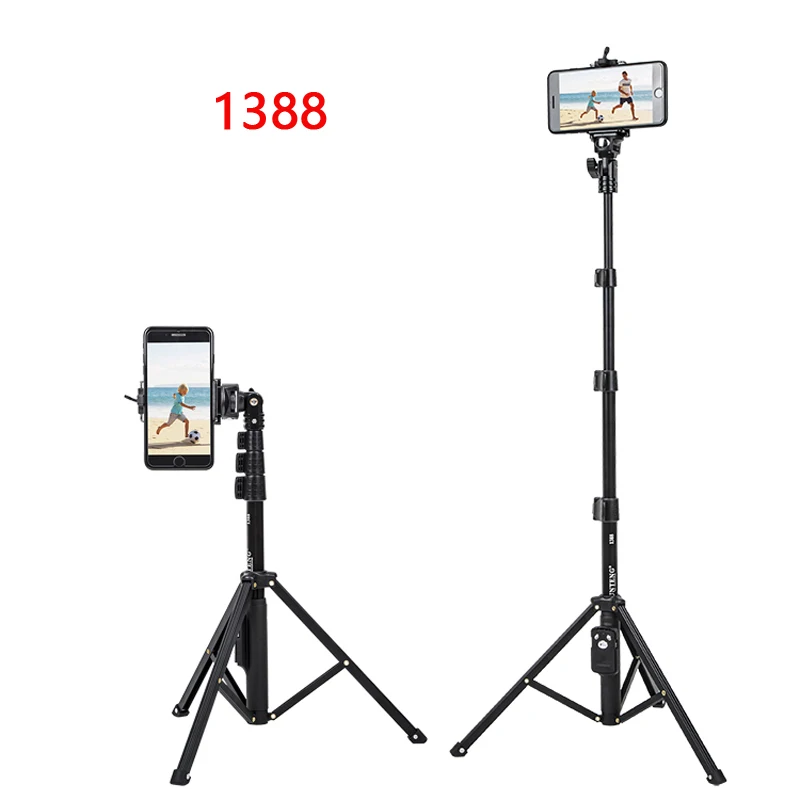 Yunteng 1388 VCT-1688 51in Selfie Stick z bezprzewodowym ładowaniem Bluetooth zdalny przenośny statyw do smartfona Live Stream