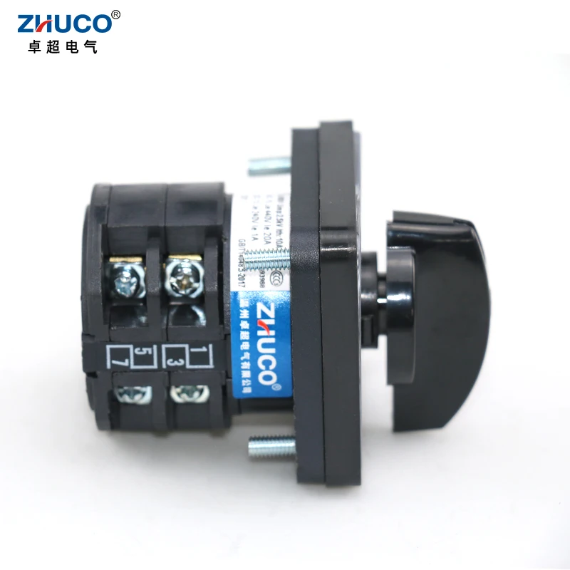 ZHUCO LW8D-10/0-3.2 Two Phases Four Positions 10A 660V Cam Power Knob Selection Changeover Switch Reversing Rotary Switch