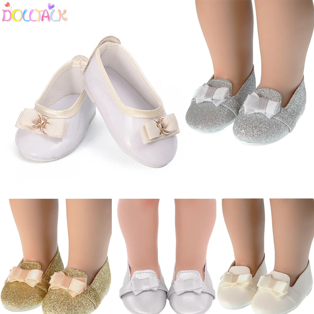 7Cm Bowknot Doll Shoes For 18Inch Amerian Doll Accessories Cute High-quality Shoes For 43cm Baby New Born& 1/3 BJD OG Girl Doll