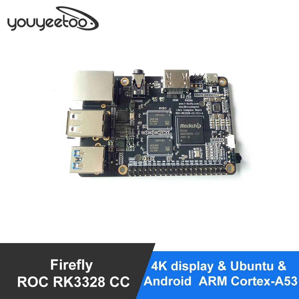 Firefly ROC RK3328 CC Unterstützung Gigabit Ethernet, USB 3,0, 4K display & Ubuntu & Android ARM Cortex-A53 ARM Entwicklung Bord