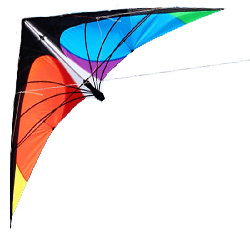 Outdoor Sport Voor Volwassenen Power Stunt Kite Dual Line 1.8/2.4m Driehoek Kite Goed Vliegen Speelgoed Met Handvat en Lijn Sport Strand