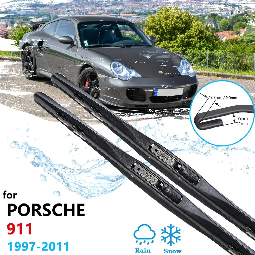 Car Wiper Blade for Porsche 911 996 997 1997~2011 Front Windshield Wipers Car Accessories U H Hook Arms 2004 2005 2006 2009 2010