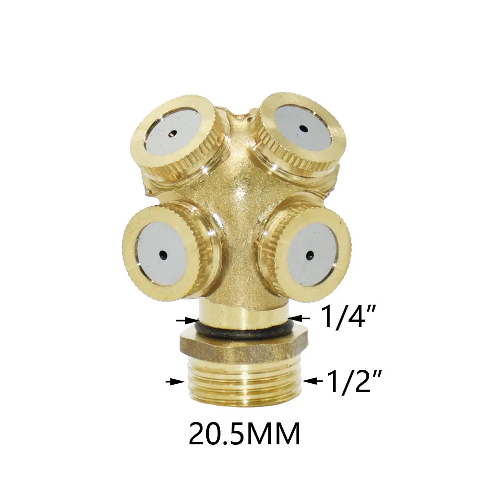 Farm Copper Atomizing Sprayer Nozzle Single/Double/Three/Four Nozzle Head Garden Lawn Irrigation Pesticide Spraying Sprinkler